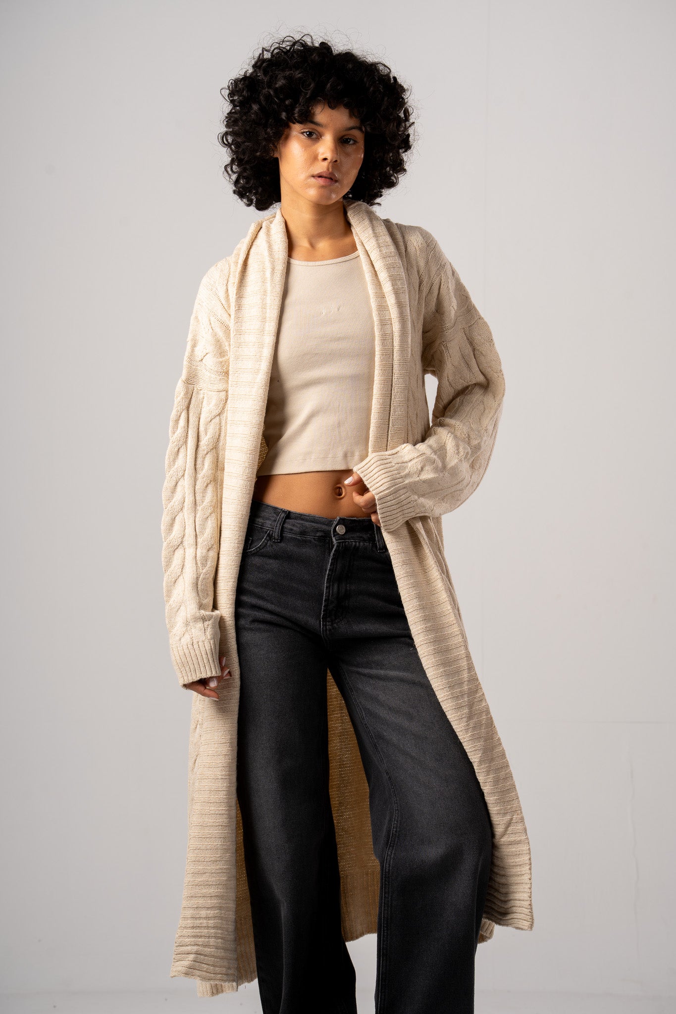 Cable Front Cardigan - Sale